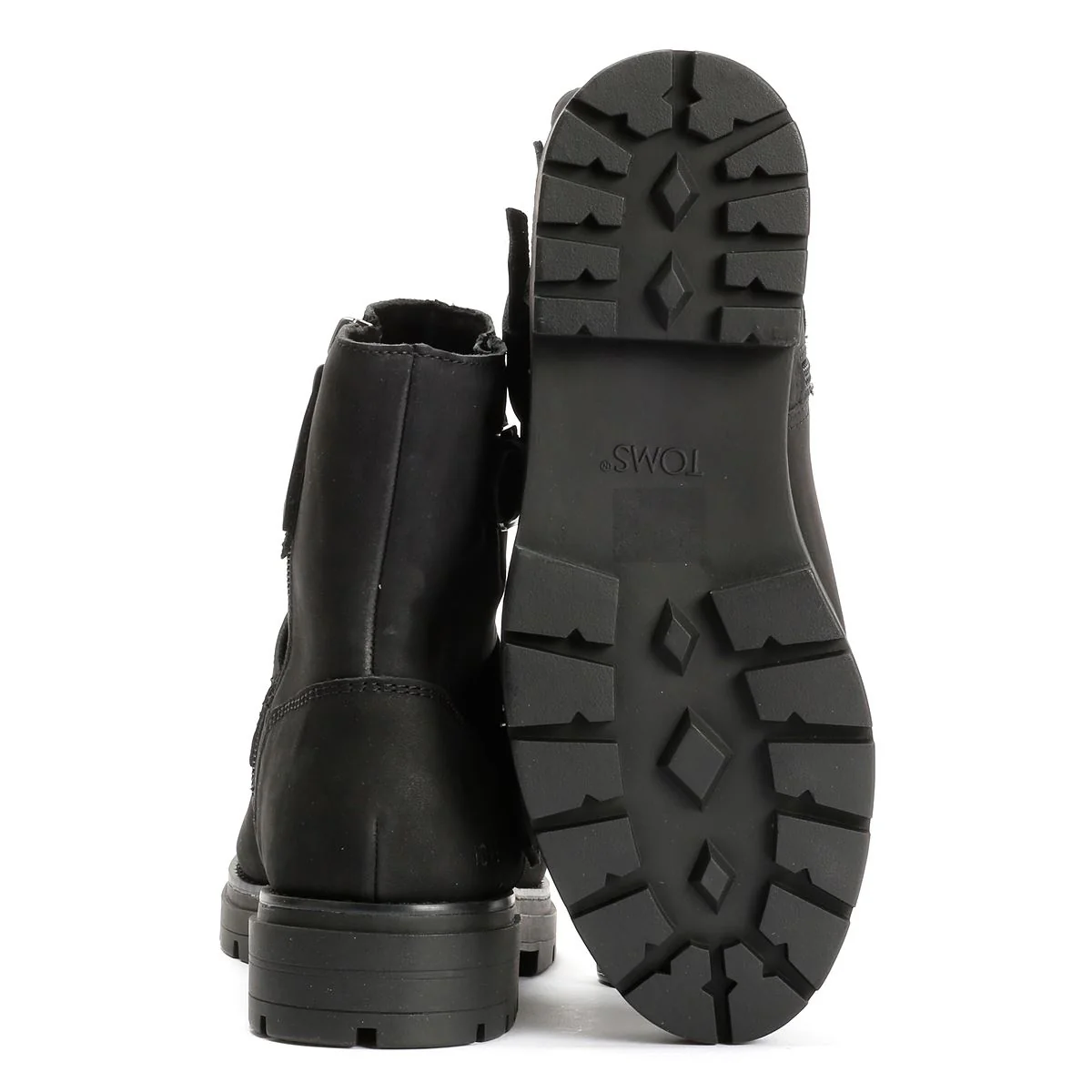 TOMS Ionie Moto Nubuck Leather Women's Black Boots - Image 4