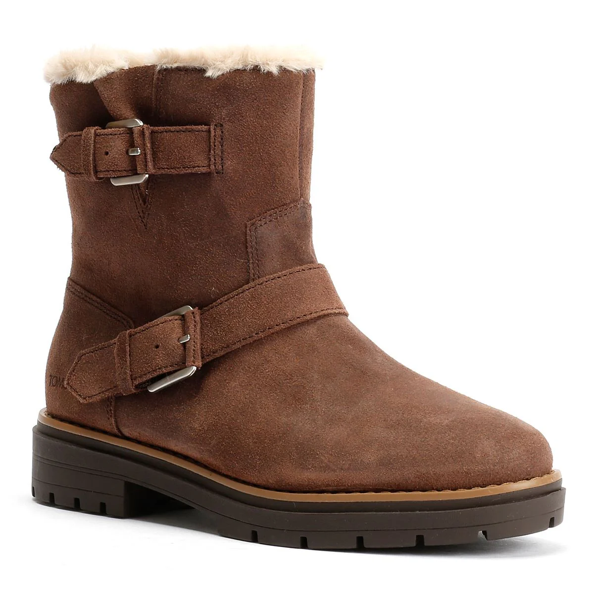 TOMS Ionie Moto Waxy Suede Women's Dark Brown Boots - Image 2