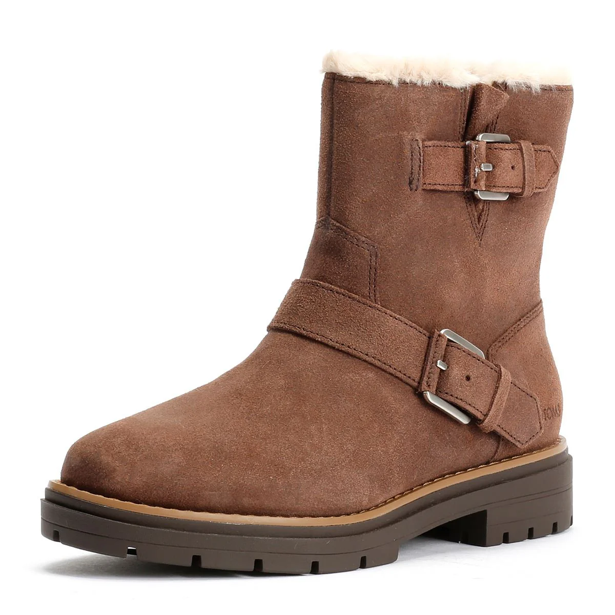 TOMS Ionie Moto Waxy Suede Women's Dark Brown Boots - Image 3