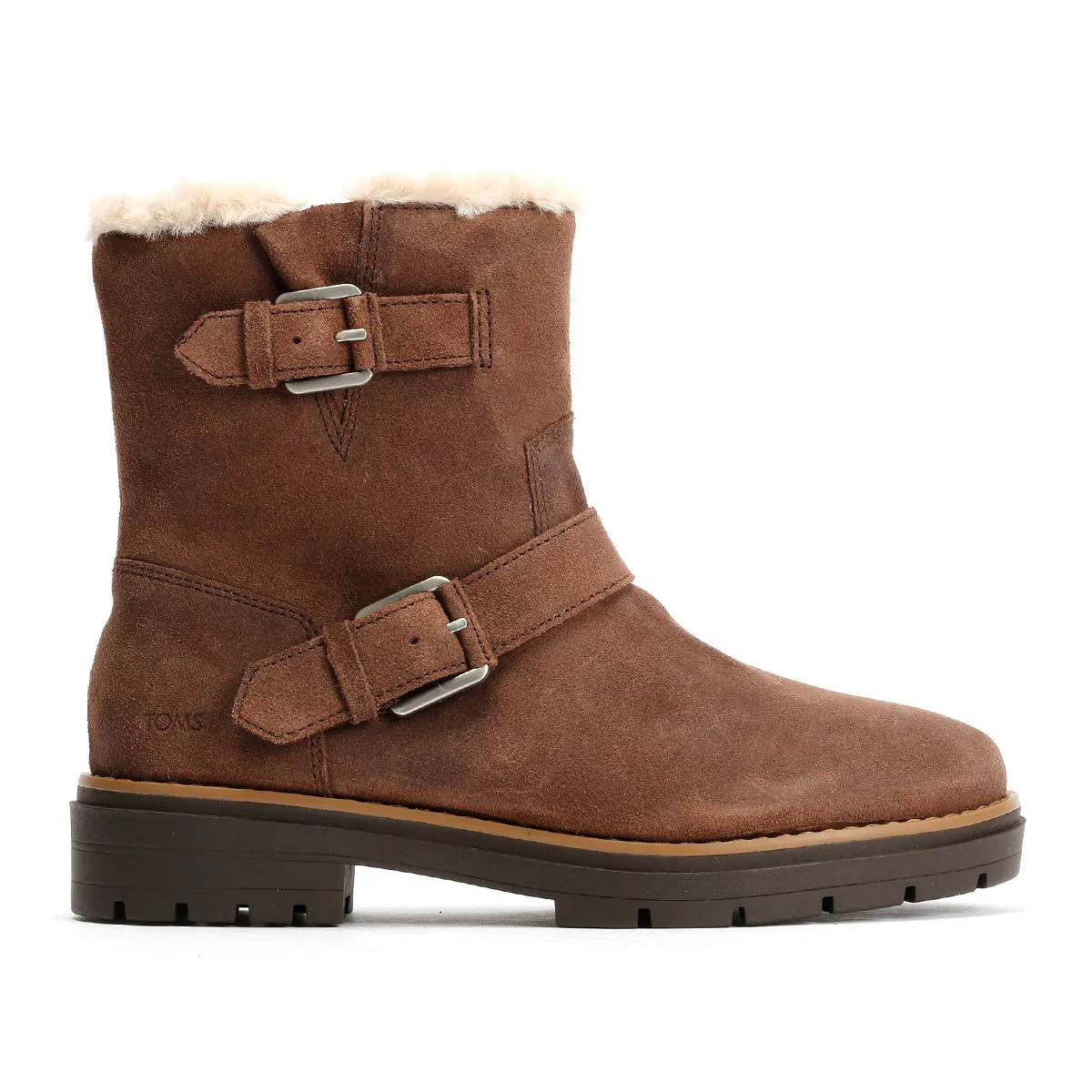 TOMS Ionie Moto Waxy Suede Women's Dark Brown Boots - Image 5