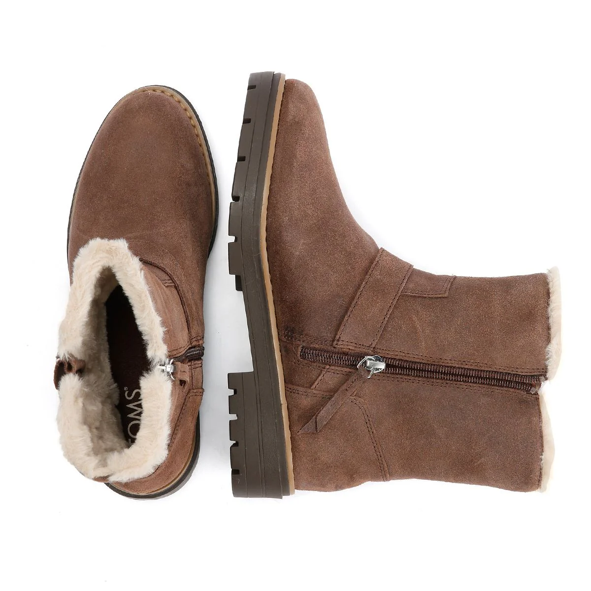 TOMS Ionie Moto Waxy Suede Women's Dark Brown Boots - Image 8