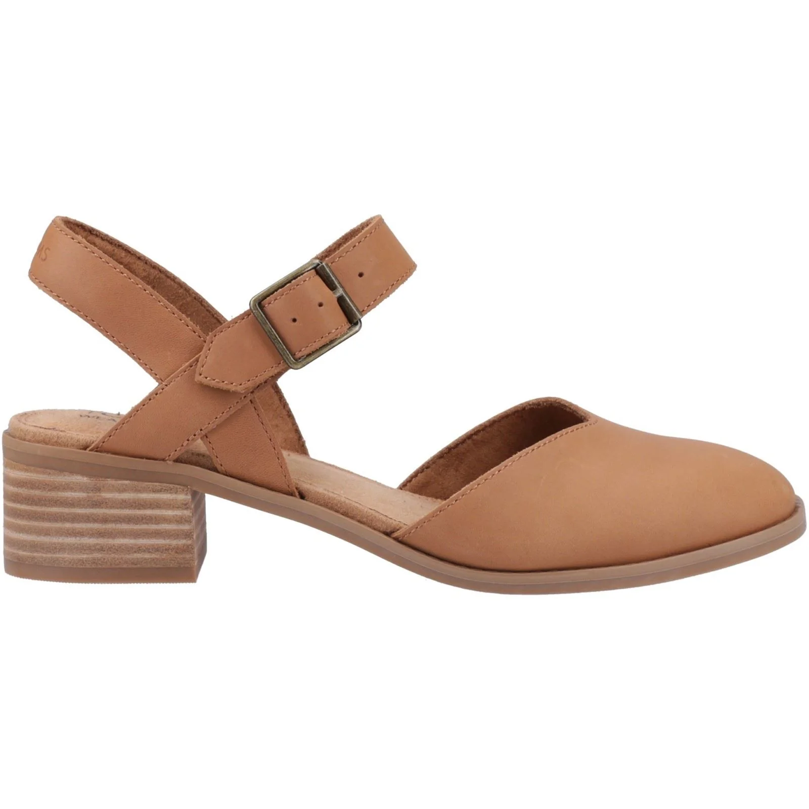 TOMS Jaclyn Leather Women's Brown Sugar Round Slingback Shoes - Image 5