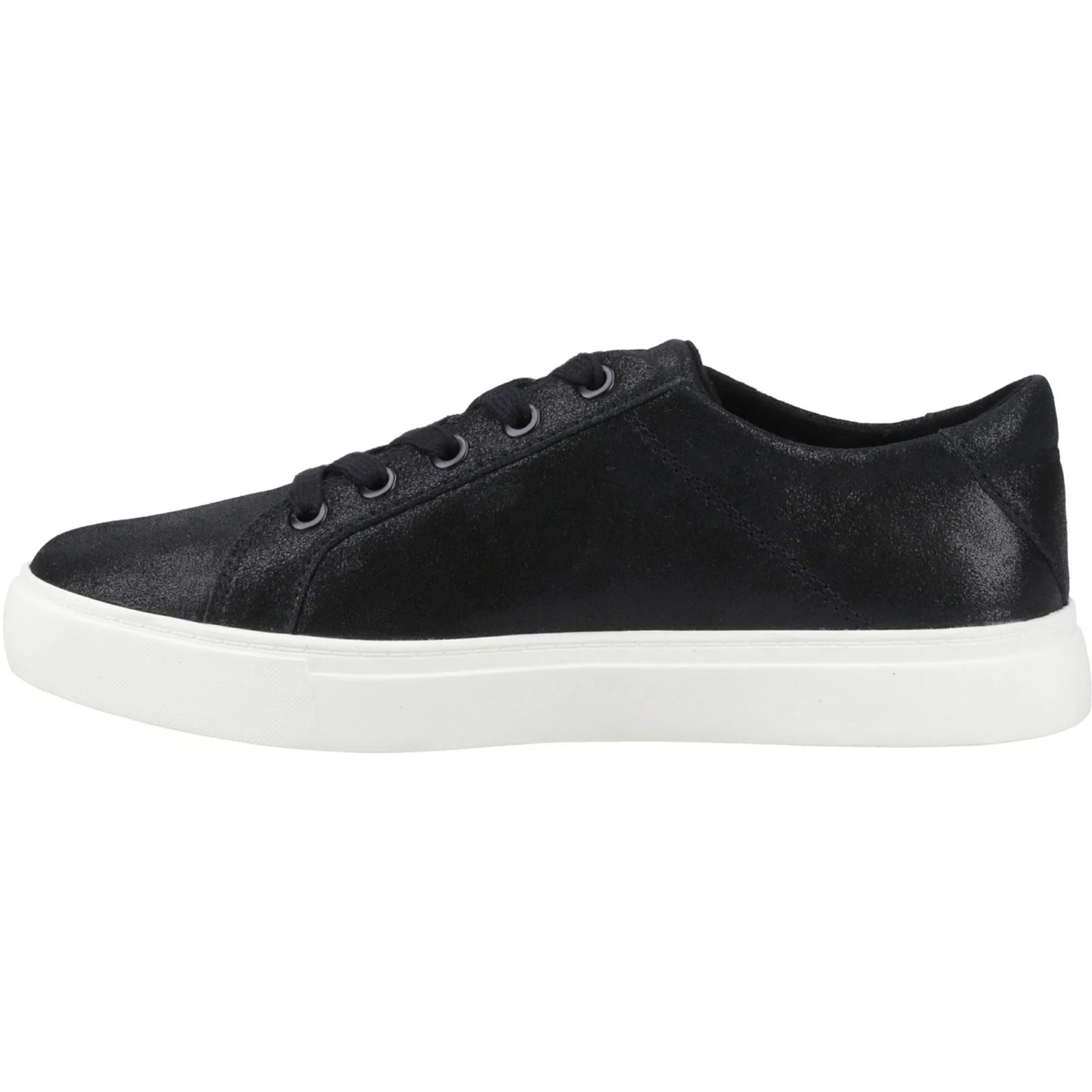 TOMS Kameron Lace-Up Leather Women's Black Metallic Trainers - Image 4