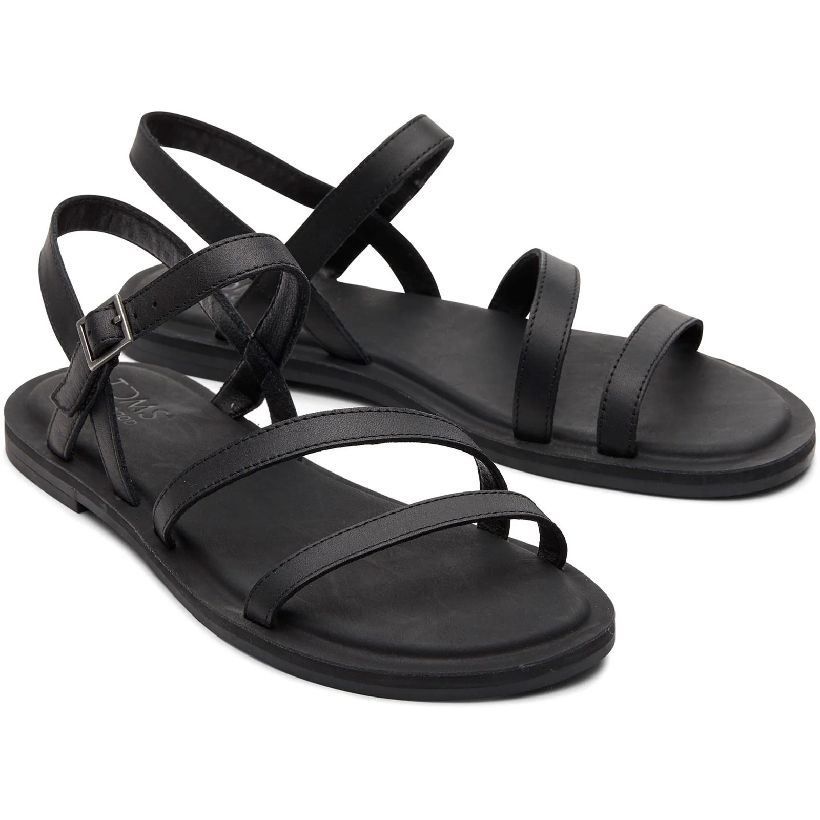 TOMS Kira Leather Men's Black Clogs