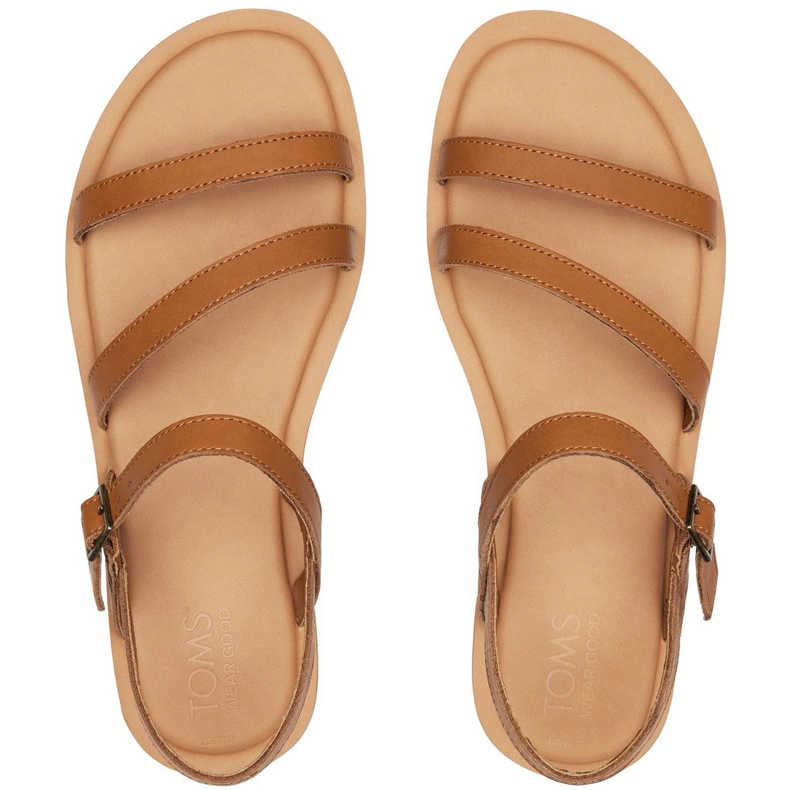 TOMS Kira Leather Women's Tan Sandals - Image 4