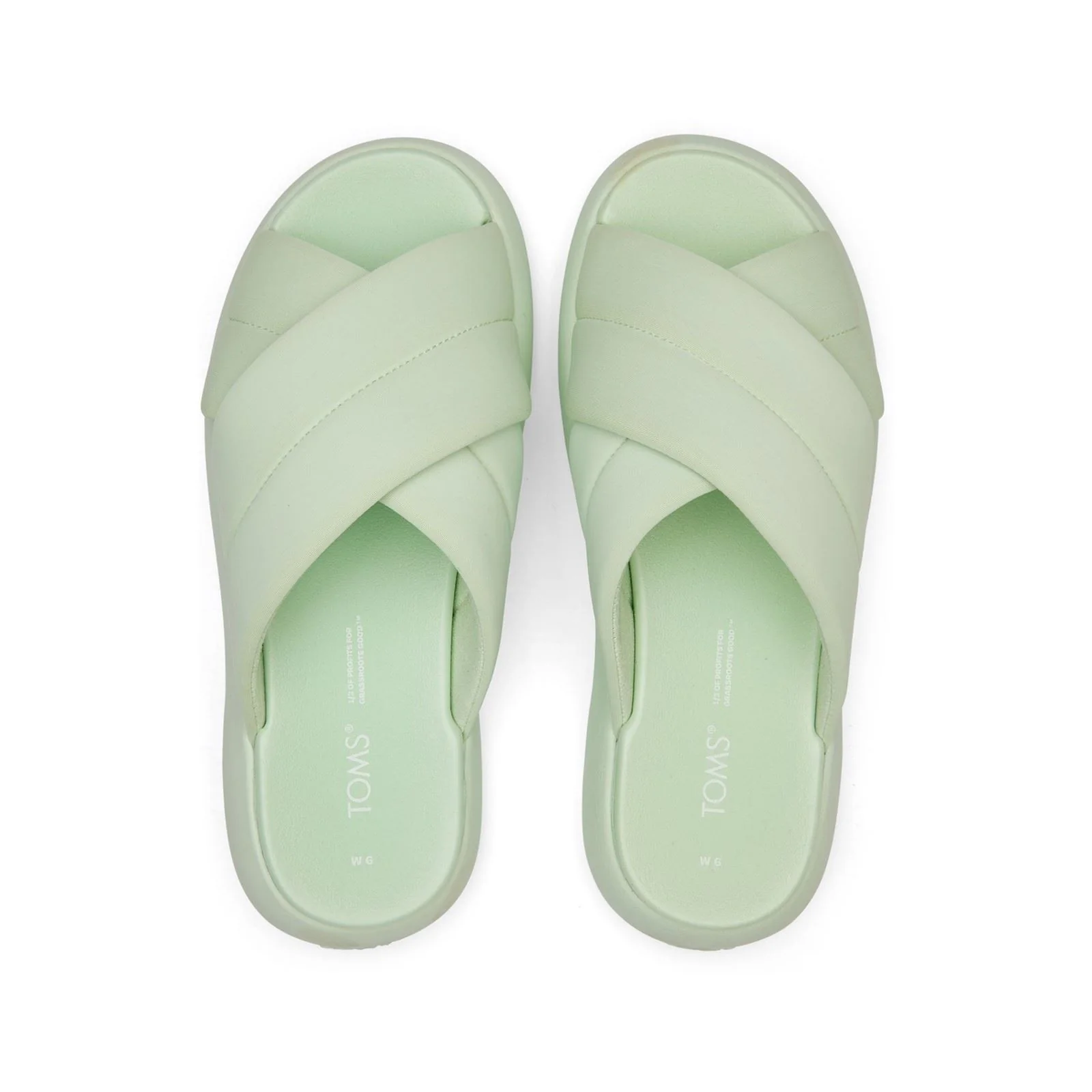 TOMS Mallow Crossover Polyester Blend Women's Mint Slides - Image 4