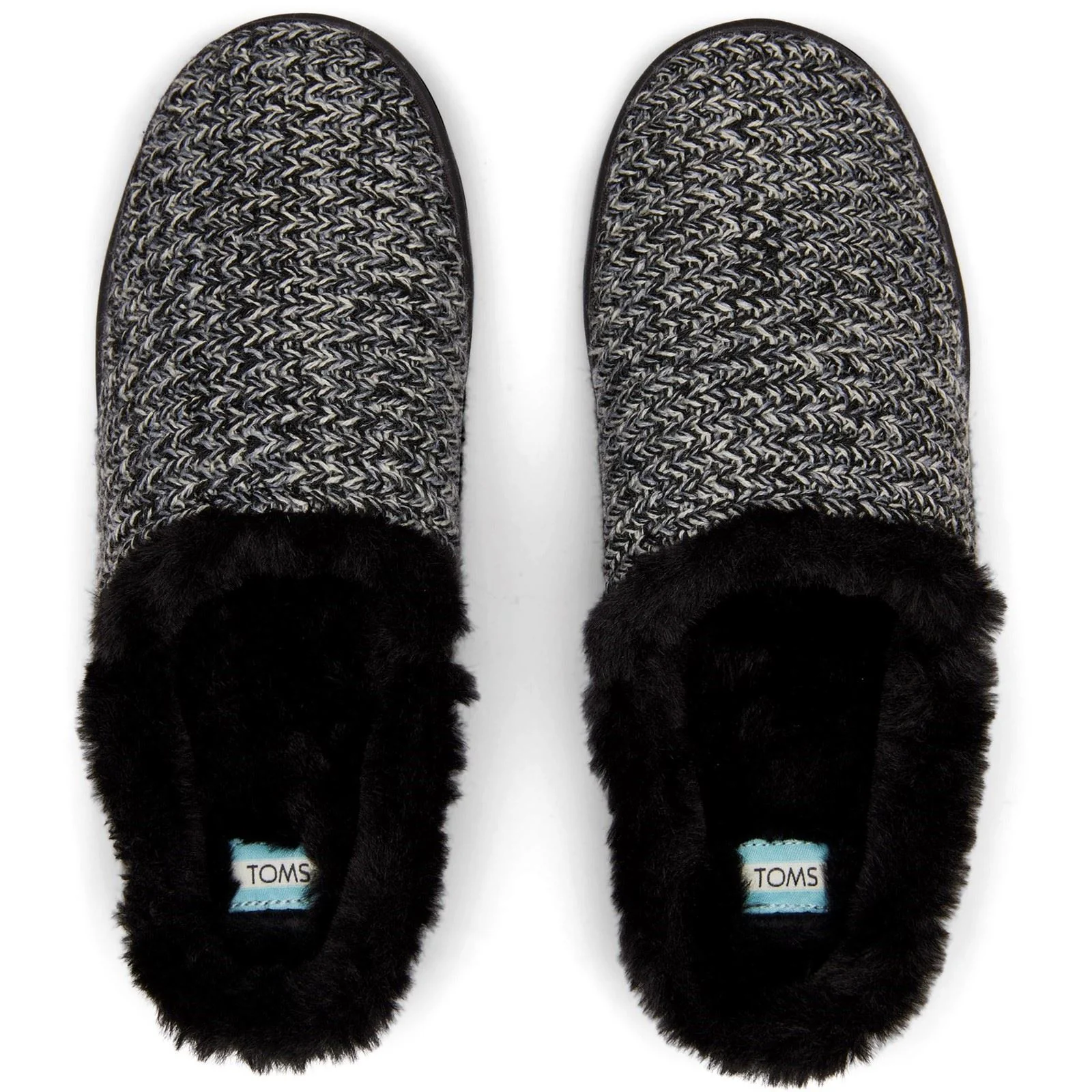 TOMS Sage Polyester Blend Women's Black Multi Cozy Sweater Knit Slippers - Image 5
