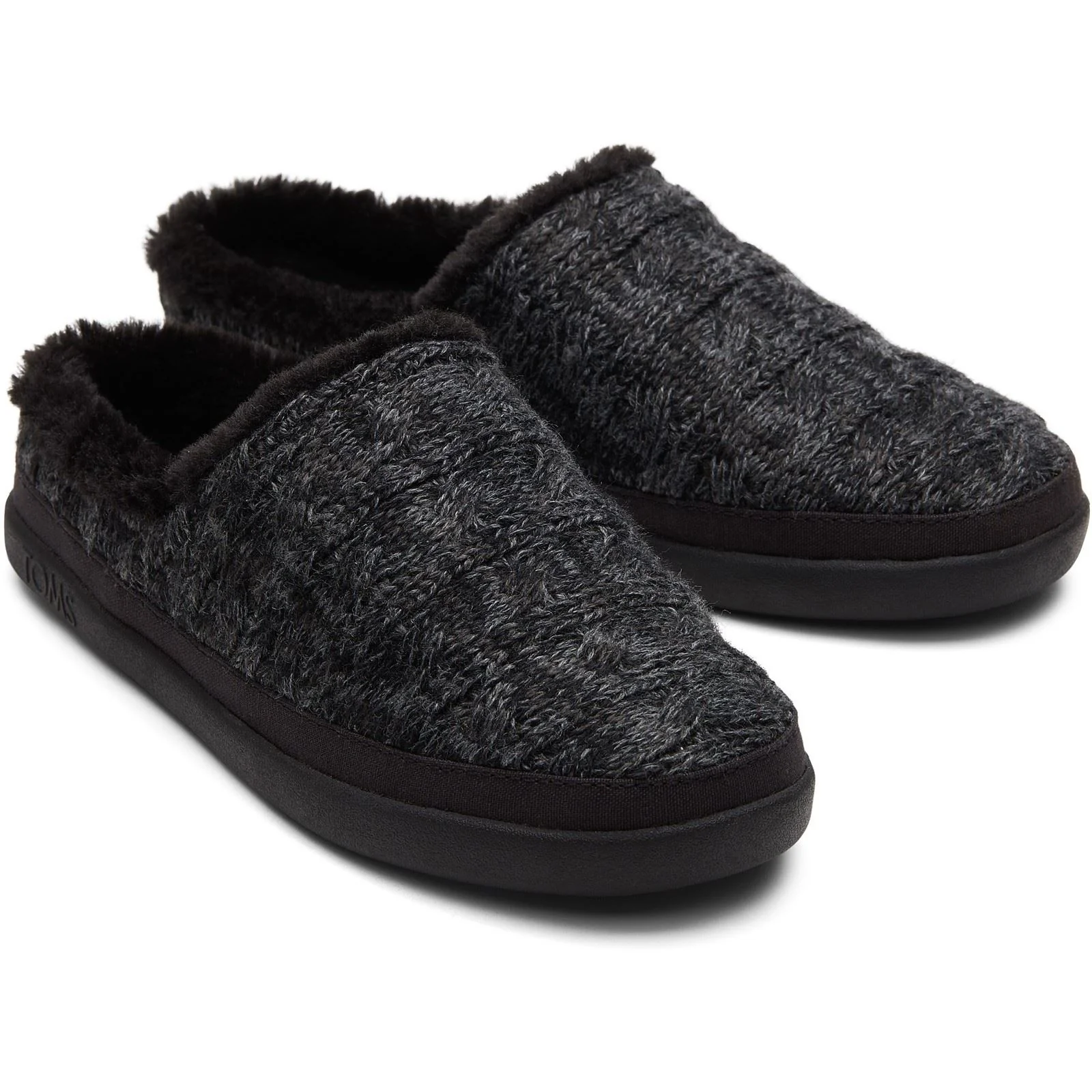 TOMS Sage Polyester Blend Women's Black Slippers