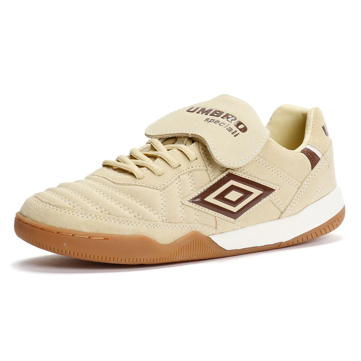 Umbro Speciali TR Suede Cream/Dark Brown/White Trainers - Image 3