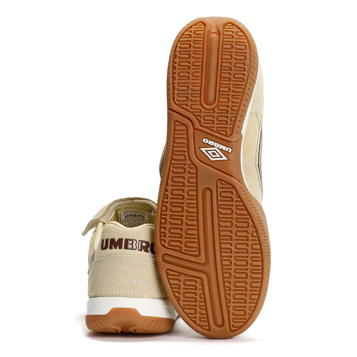 Umbro Speciali TR Suede Cream/Dark Brown/White Trainers - Image 4