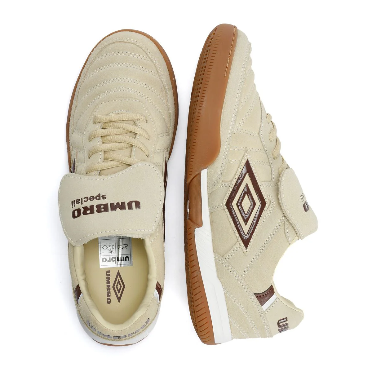Umbro Speciali TR Suede Cream/Dark Brown/White Trainers - Image 9