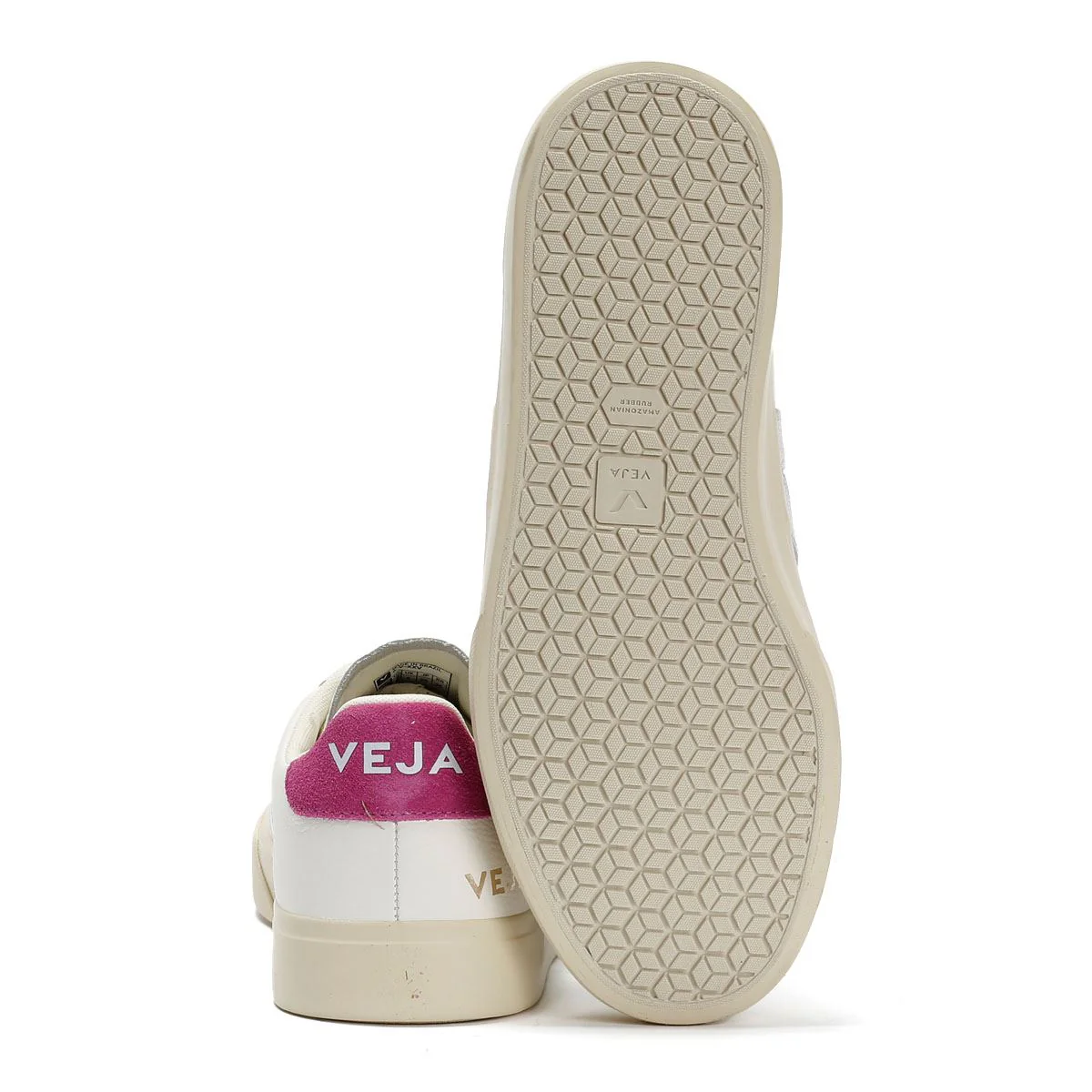 Veja Campo Leather Women's White/Silver/UltraViolet Trainers - Image 4