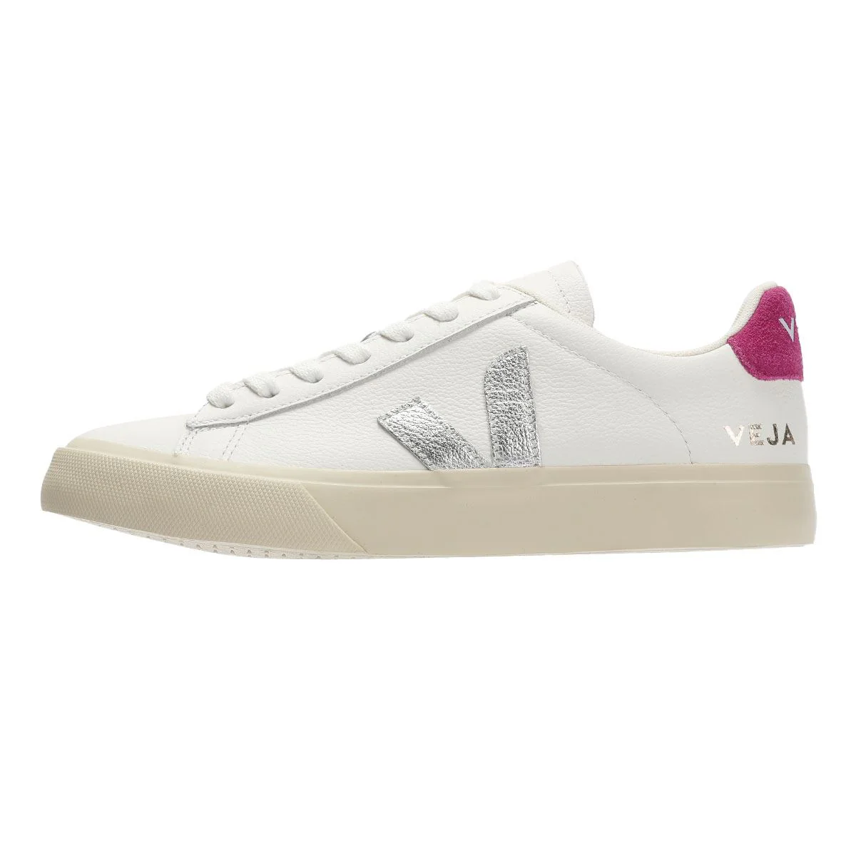 Veja Campo Leather Women's White/Silver/UltraViolet Trainers - Image 6