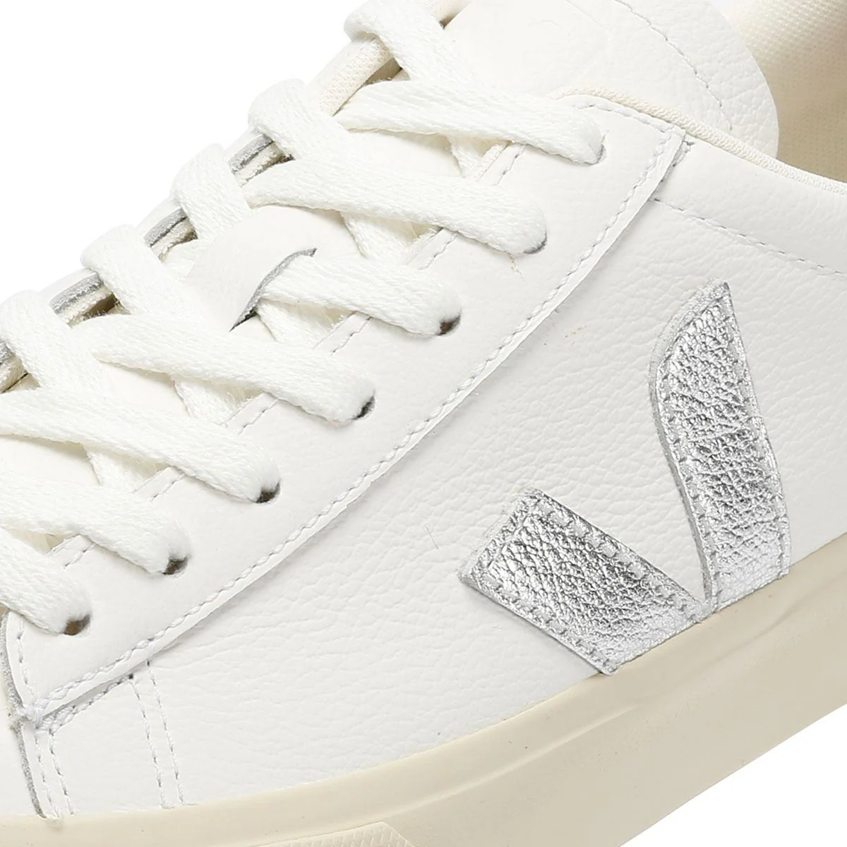 Veja Campo Leather Women's White/Silver/UltraViolet Trainers - Image 7