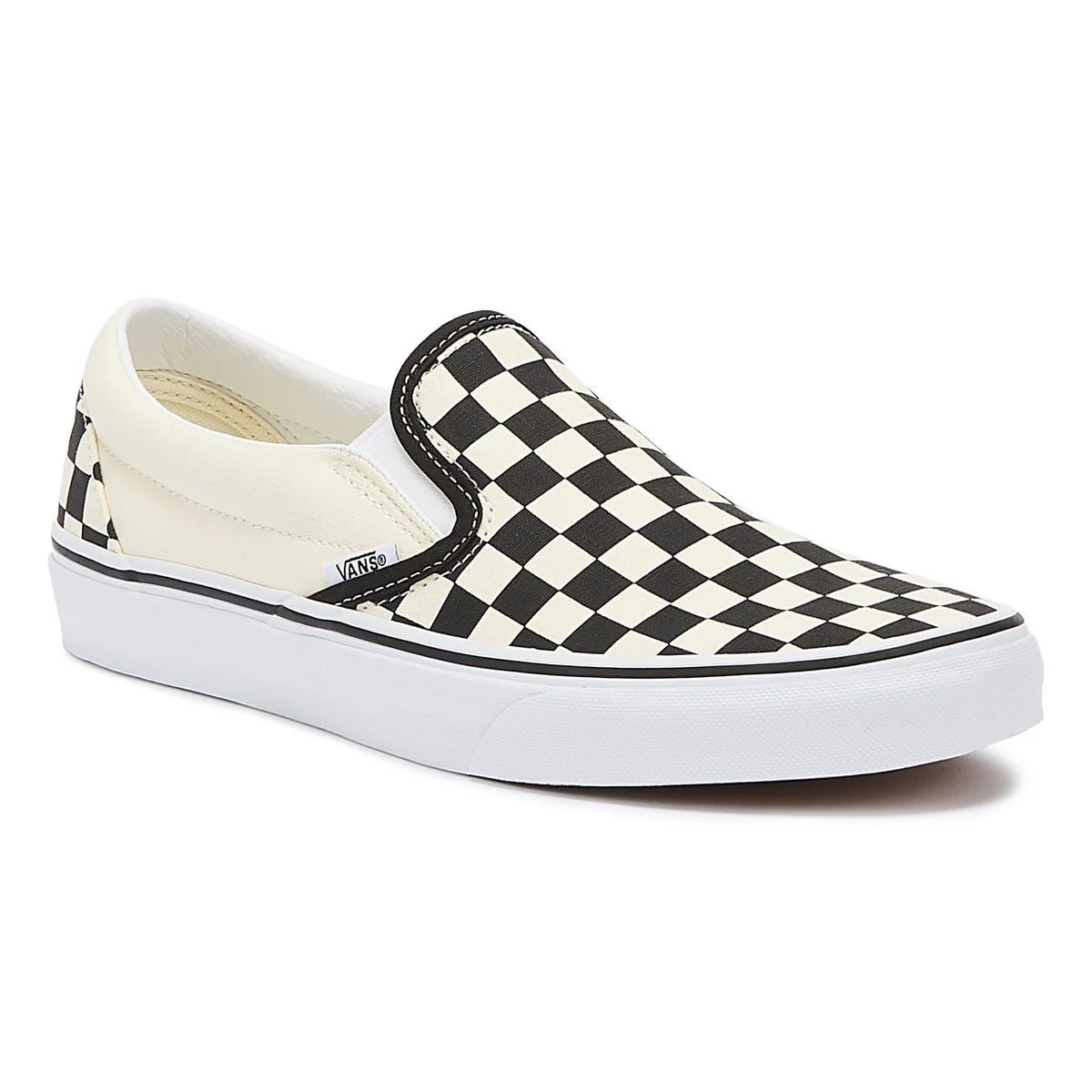 Vans Classic Slip-On Mens Black / White Checkerboard Canvas Trainers - Image 2