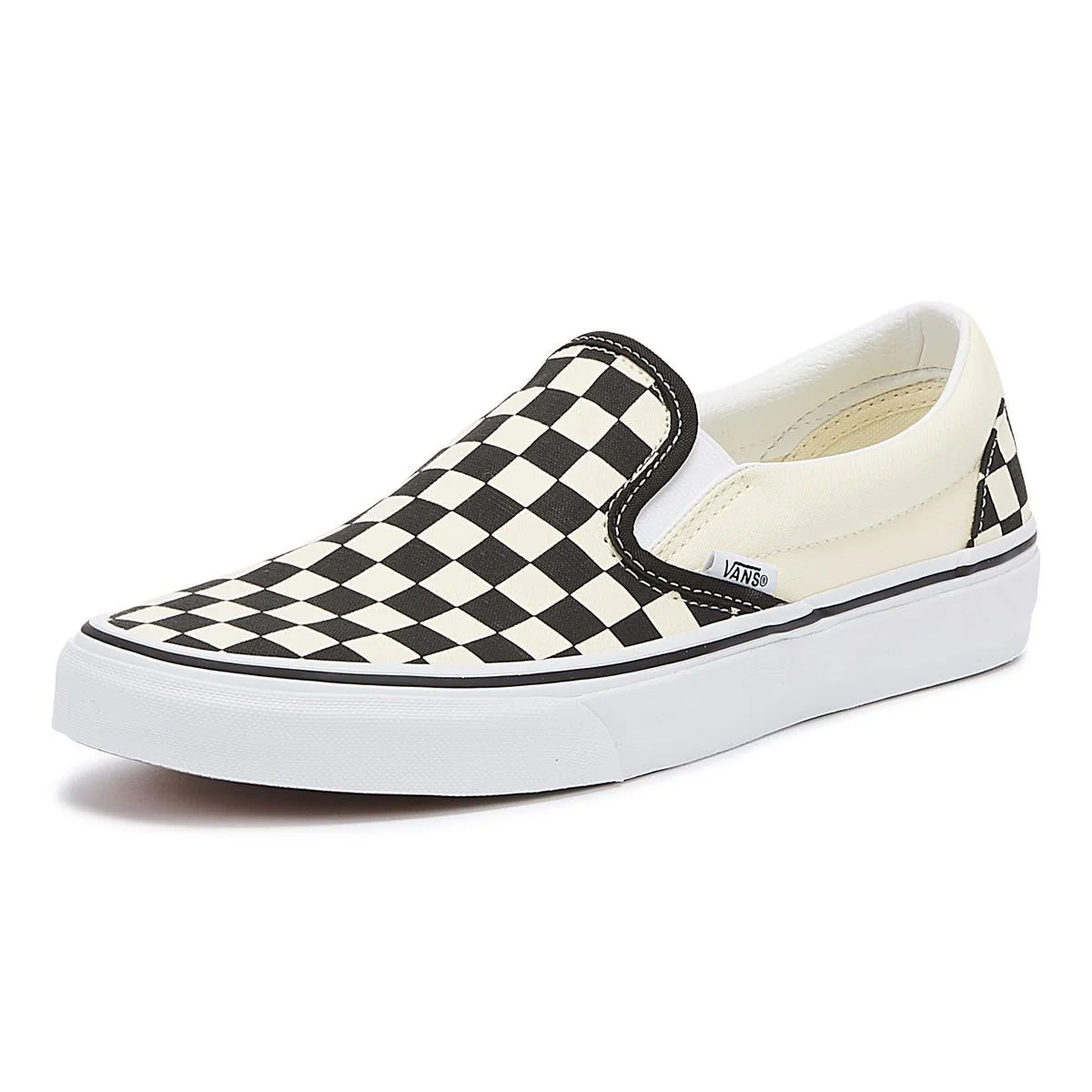 Vans Classic Slip-On Mens Black / White Checkerboard Canvas Trainers - Image 3
