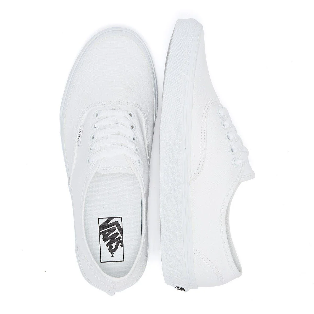 Vans White Canvas Authentic Mens Trainers - Image 9